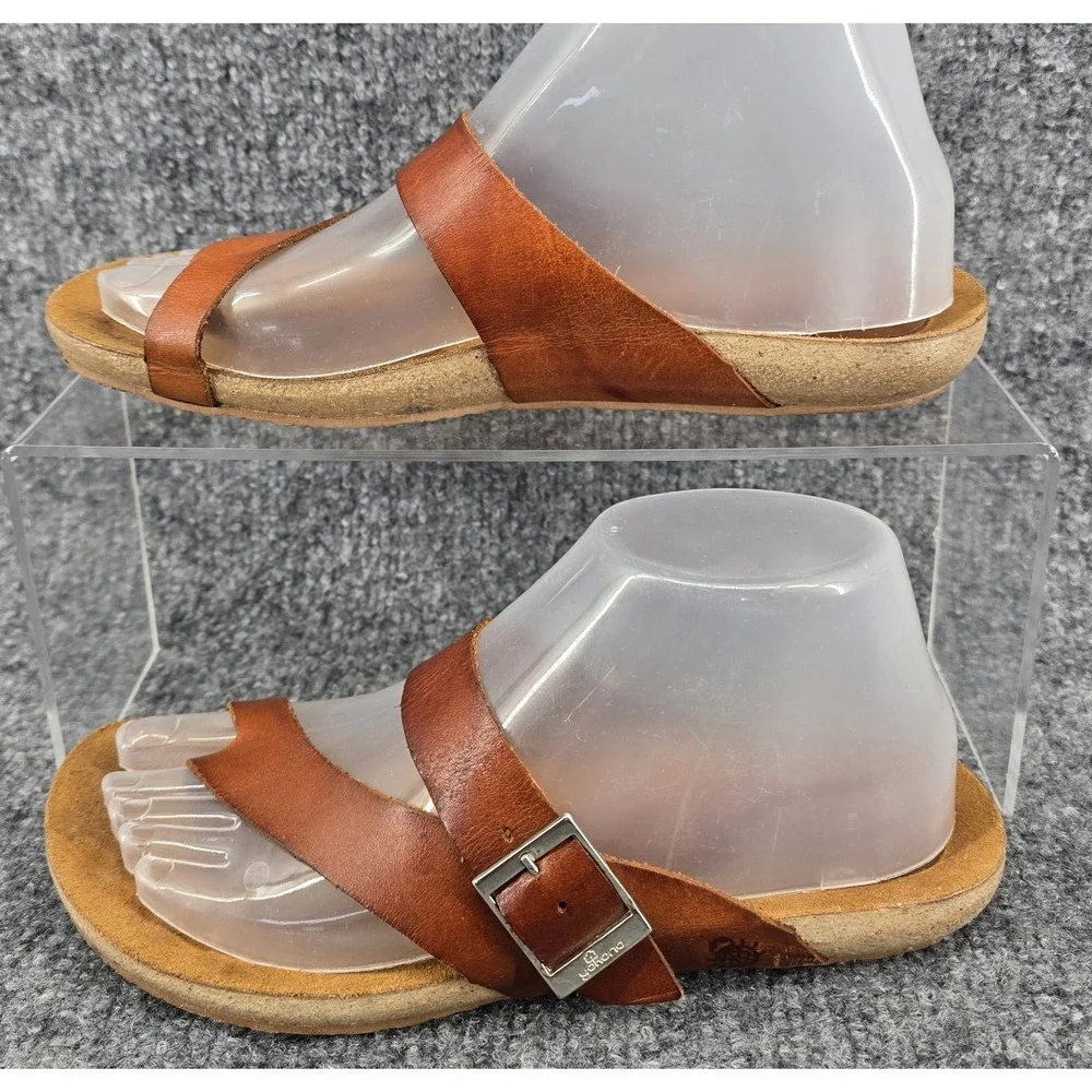 Yokono Vaquetilla Nuez Slip-On Sandal Women's 7.5 Brown Leather Thong Spain Cork